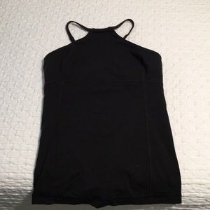 Black lululemon high neck top with built-in bra
